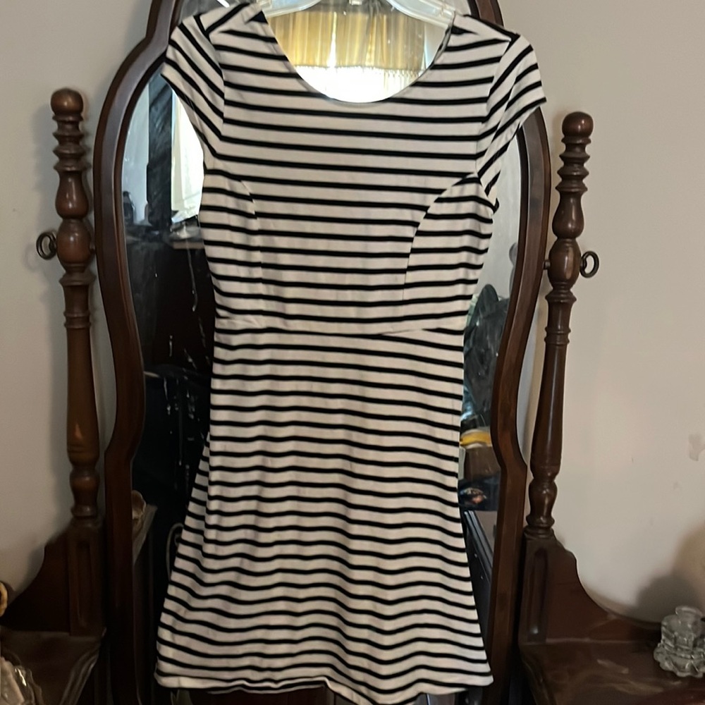 Old Navy Black and White Stripe Dress